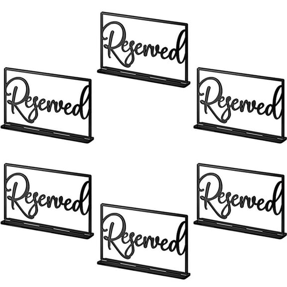 VERDANVERSE Reception Signs Acrylic Black 6Pcs