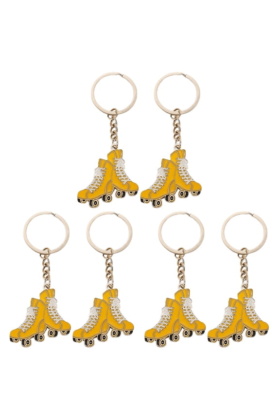 6 Pcs  Roller Skate Keychains Metal Hanging Keychains Adorable Ice Skates Keychains Purse Bag Pendants