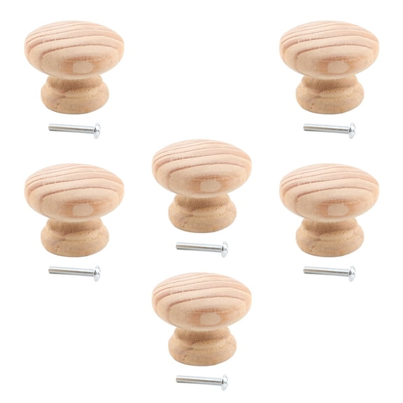 GARVALON door handles Wood Color Nordic Style 6Pcs