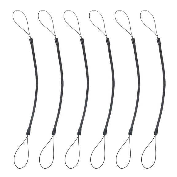 HOMEMAXS  6 Pcs Tablet Strap Pen Lanyard Retractable Cam Small Ratchet Belt Black