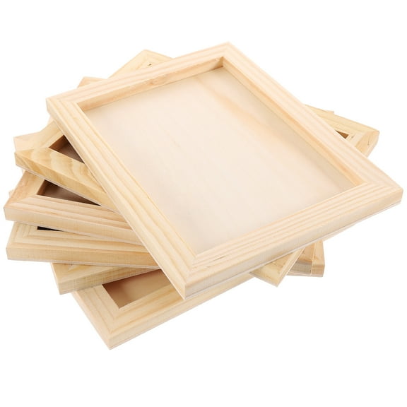 HOMEMAXS  6 Pcs Unfinished Wood Frames DIY Picture Kit Home Decor Frameless Child