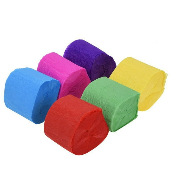 6 Rolls Pack Crepe Paper Party Streamer Paper Decorations for Birthday, Wedding, Concert and Various Festivals (25m/Roll)