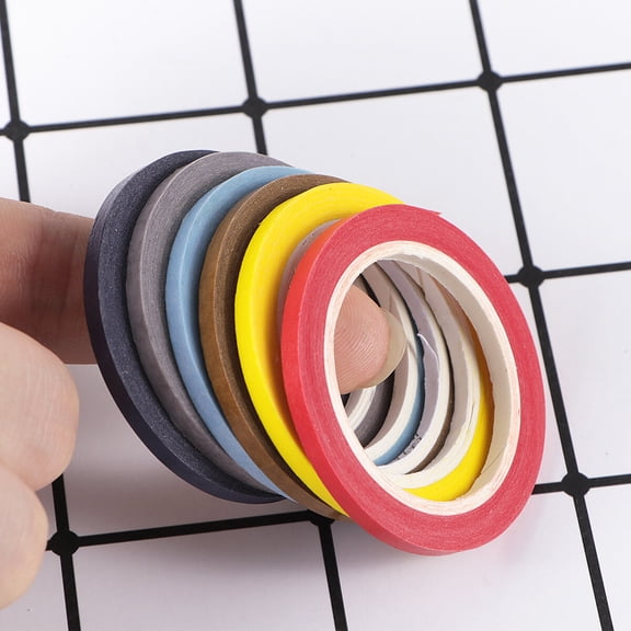 HOMEMAXS 6 Rolls Washi Paper Tapes Solid Color Adhesive Tape Gift Packaging Band