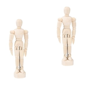 HOMEMAXS 6-Piece Wooden Artist Manikin Set, Human Figure Models for Drawing, Painting, Sketching, and Desk Decoration, Beige