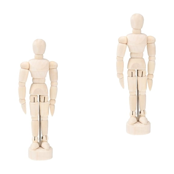 HOMEMAXS 6 pcs Artist Drawing Manikin Wooden Human Mannequin Jointed Human Figure Model for Painting Sketching Drawing Desk Decoration ( Beige )