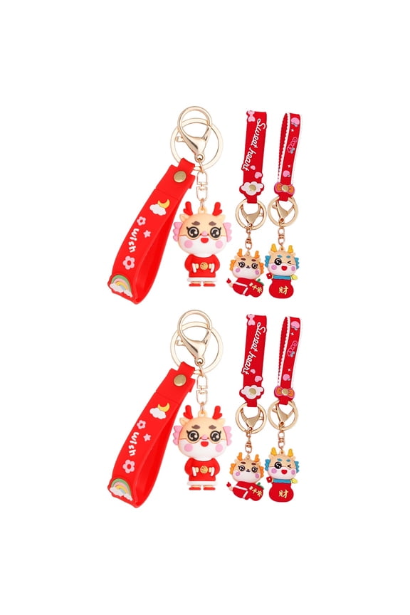 6 pcs  Dragon Themed Hanging Keychain Dragon Ornament Dragon Decor Dragon Key Pendants