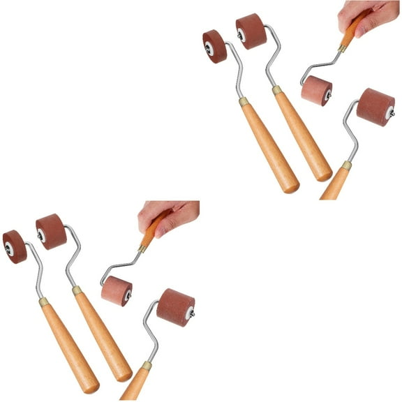 HOMEMAXS 6 pcs Rubber Rollers Crafting Glue Roller Oil Painting Construction Tools (1cm, 2cm, 3cm)