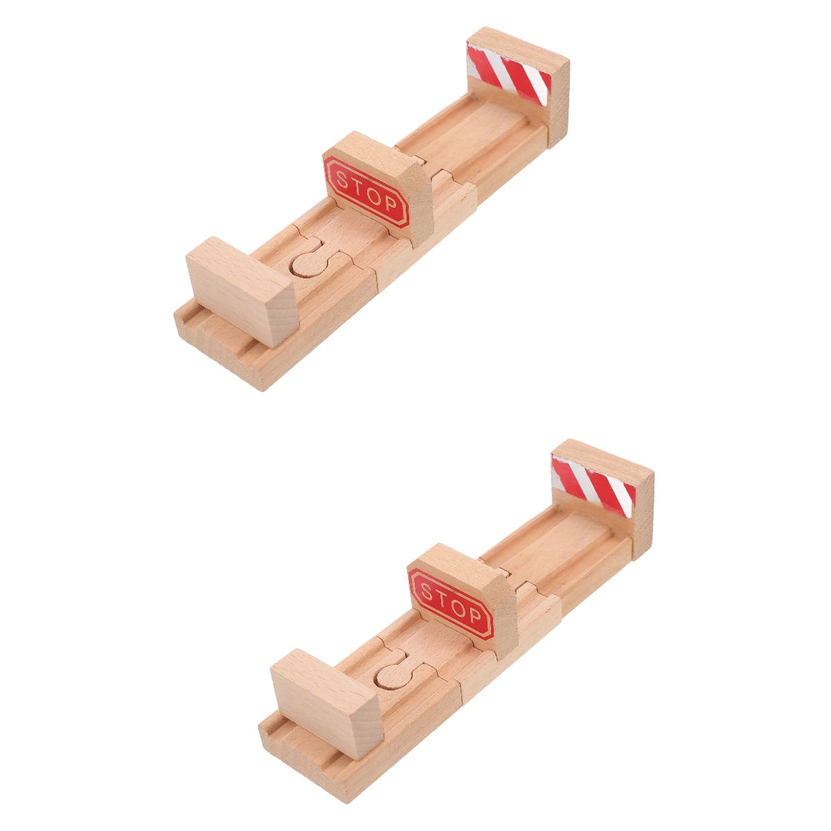 HOMEMAXS 6 pcs Wooden Train Railway Tracks Expansion Train Tracks DIY Track Part Rail Track Toys