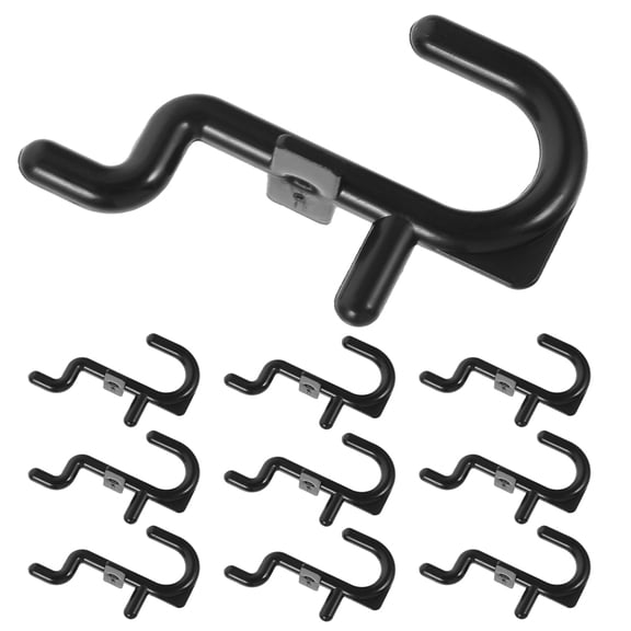 60PCS J Shaped Black Plastic Pegboard Hooks for Garage Office Kitchen Store Locking Peg Board Hook Accessories