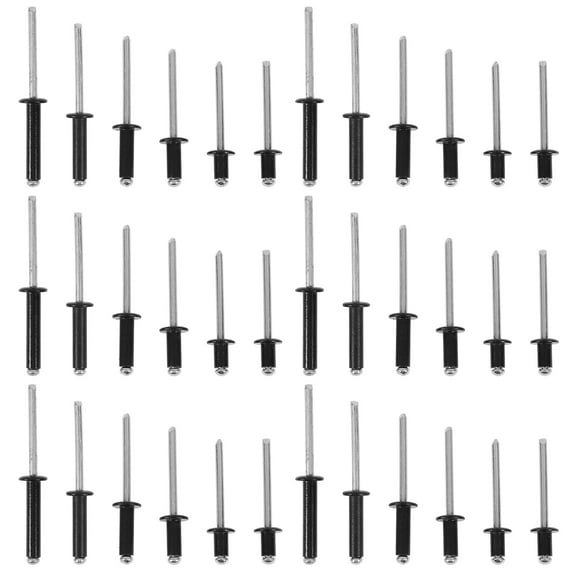 HOMEMAXS  60 Pcs Assortment Pop Rivet Long Grip Rivets Aluminum Black