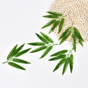 HOMEMAXS 60 Pcs Plastic Bamboo Leaves Fake Artificial Large Simulation Green