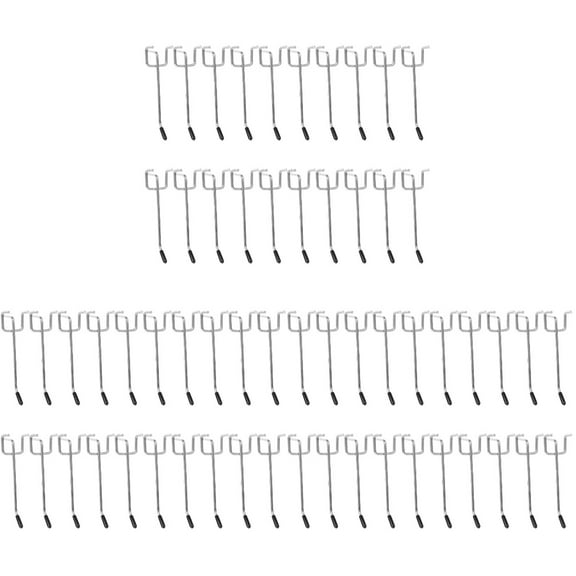 HOMEMAXS 60 Sets Pegboard Hooks Heavy Duty Iron Pegboard Hanging Hooks with Protection Caps