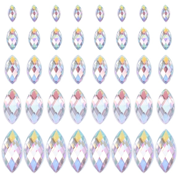 HOMEMAXS 600pcs Acrylic Ab Horse Eye Rhinestones Flatback Acrylic Sparkling Gemstone For Diy Clothes Shoes Bags Nail Art Jewelry Craft Projects Accessories
