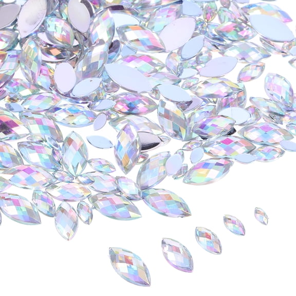 HOMEMAXS Sparkling AB Horse Eye Shaped Acrylic Rhinestones Flatback Gems for Decor Multi 600pcs