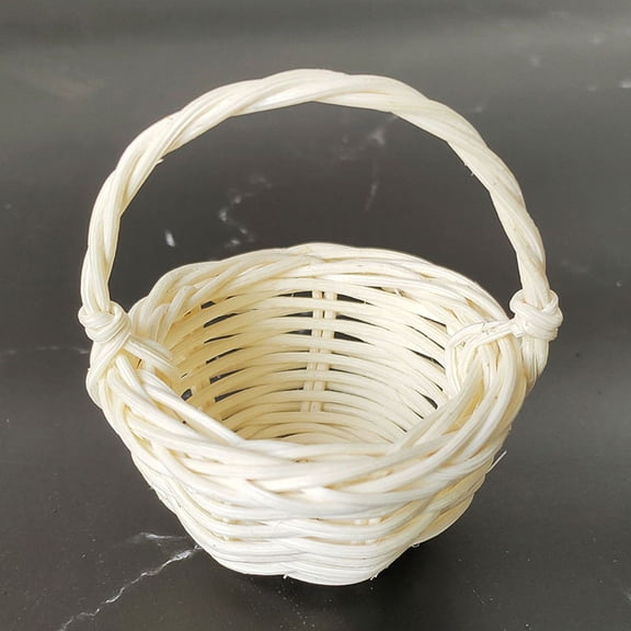 VERDANVERSE Mini Woven Storage Basket Beige for Home Wedding Decor 6Pcs 3.1x2.4x1.2In