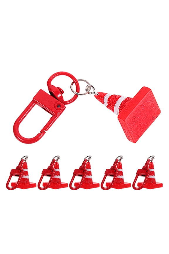 6pcs Cute Mini Traffic Cone Keychain Construction Key Ring Party Favors Small Traffic Cone Keychain For Boys And Girls