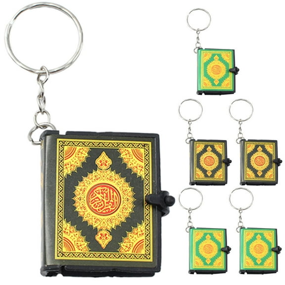 HOMEMAXS 6pcs Key Ring Miniature Bible Book Religious Keychains Miniature Book Keychain