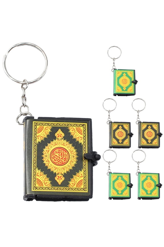 6pcs Key Ring Miniature Bible Book Religious Keychains Miniature Book Keychain