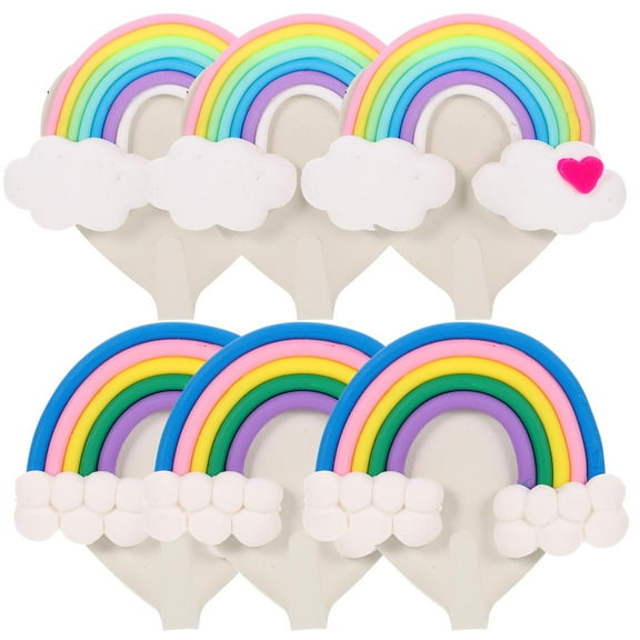 HOMEMAXS 6pcs Rainbow Shaped Decorative Wall Hooks Adhesive Wall Hooks for Home Kitchen Office