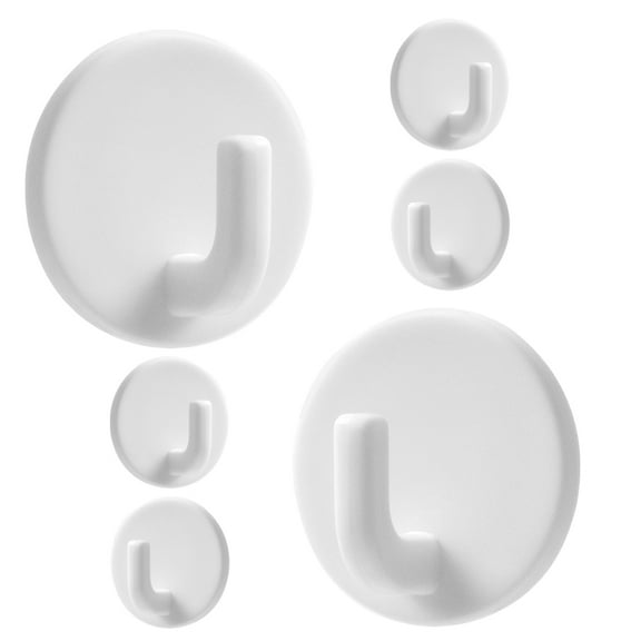 HOMEMAXS 6pcs Self Adhesive Hooks Wall Mounted Sticky Hooks Key Hooks Small Sticky Hooks