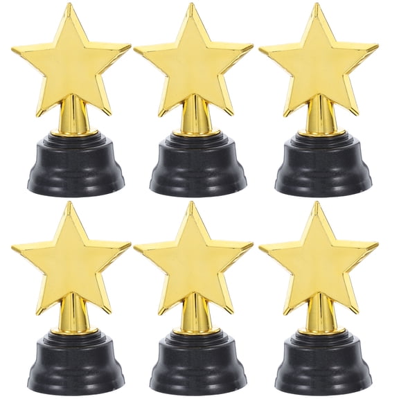HOMEMAXS 6pcs Star Trophy Awards For Kindergarten Students Plastic Star Trophies Creative Props Party Competition Trophy Winner Competition Trophy