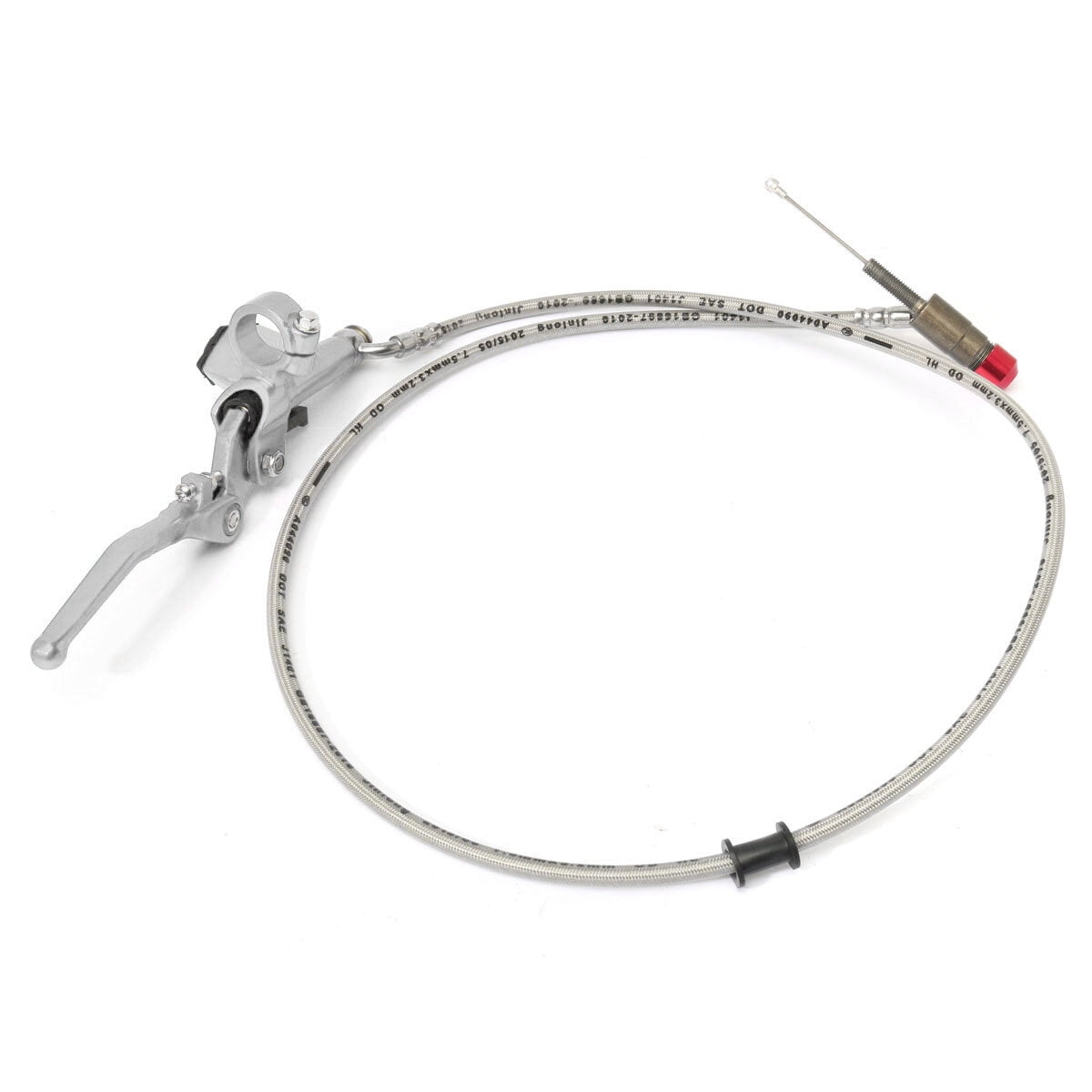 7/8 inch Universal Dirt Bike Hydraulic Brake Clutch Cross Country Motorcycle Master Cylinder Handlebar with 1.2m Cable (Silver)
