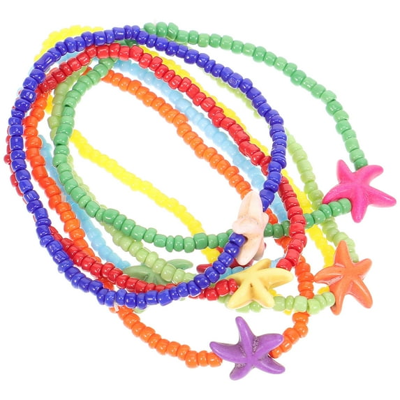 7 Pcs Beach Necklaces for Women Bracelet Wrist Decoration