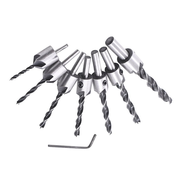 HOMEMAXS 7 Pcs Woodworking Drill Bit Set Countersink Bits High-speed Steel
