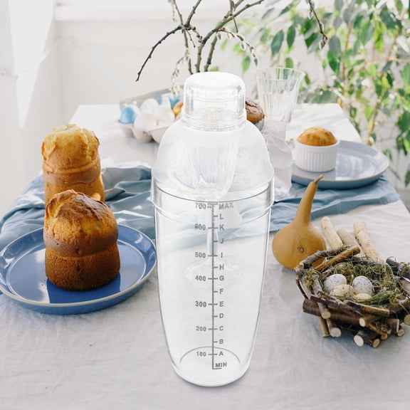 SILENRADAWN Transparent Cocktail Shaker with Measurement Scale and Design for Home Bar Use