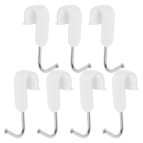 VERDANVERSE 7Pcs White Metal S Shaped Hooks for Wire Rack Clothes Hanger and Key Holder