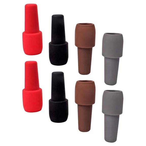 HOMEMAXS 8-Piece Silicone Wine Bottle Stoppers with Corkscrew Set for Wine Preservation