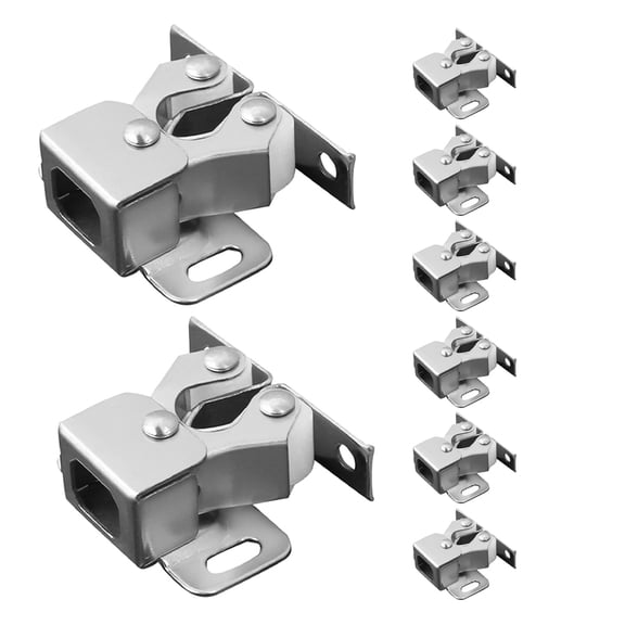 HOMEMAXS 8 Pcs Cabinet Door Door Catch Spring Buckle Baby 3.20X2.70X1.25CM Silver