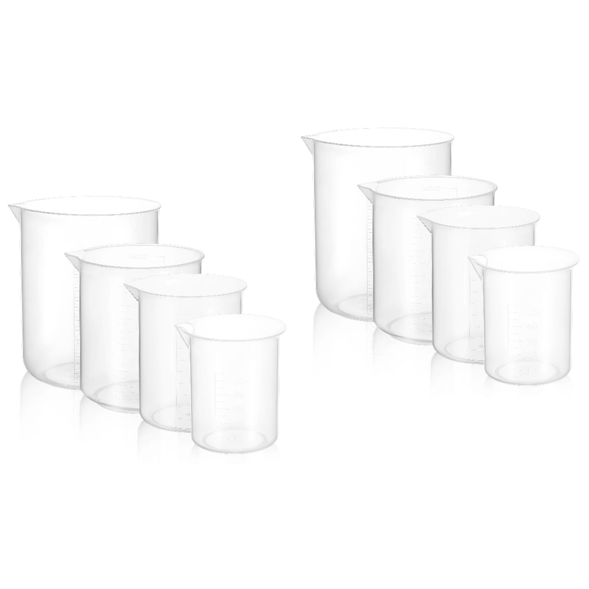 HOMEMAXS 8 Pcs Clear Plastic Measuring Cups 50ML/250ML/500ML/1000ML for ...