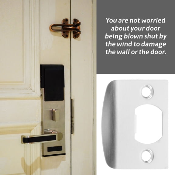 Minkissy Door Strike Plate Filler Stainless Steel Silver For Wooden Doors 8Pcs 2.2X1.8X0.08In