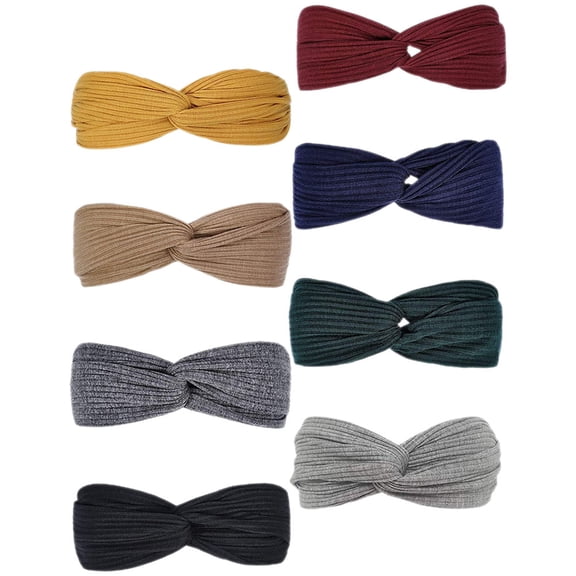 HOMEMAXS 8 Pcs Girls Headbands Knitted Thread Headband Turban Headband Miss 12X5CM