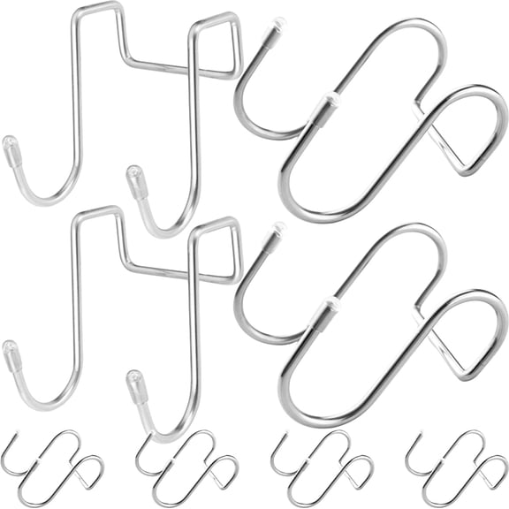 HOMEMAXS  8 Pcs Hanger Connector Hooks Organizers Stainless Steel Heavy Duty