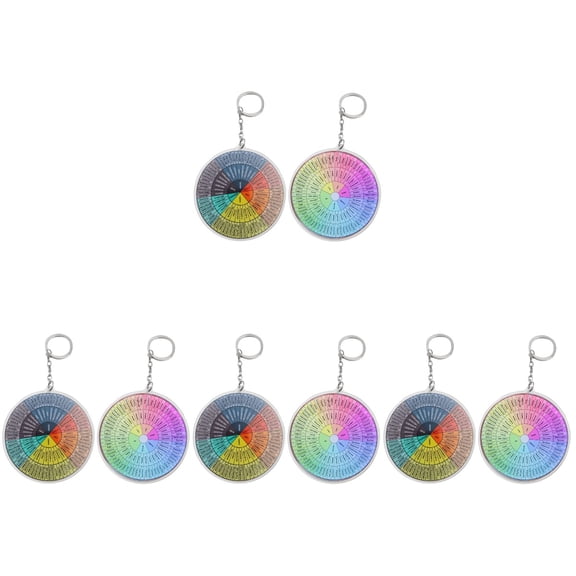 HOMEMAXS 8 Pcs Hanging Feeling Wheel Metal Keychain Emotion Wheel Keychain Emotions Wheel Keychain