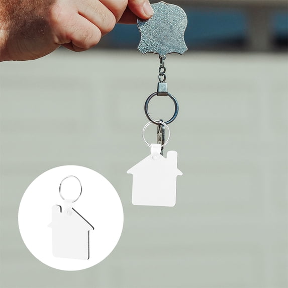 HOMEMAXS 8 Pcs Key Hook Keychain Small Pendant 6.00X5.00X0.30CM Silver