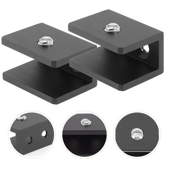 8 Pcs Laminate Clamp Brackets for Shelves Floating Shelf Wall Mount Black