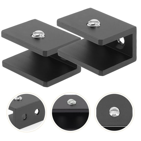 8 Pcs Laminate Clamp Brackets for Shelves Floating Shelf Wall Mount Black