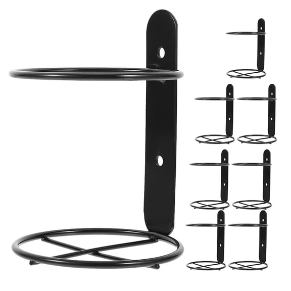 HOMEMAXS 8 Pcs Wall Mounted Wine Rack Slim Stackable Drinks Bottle Black