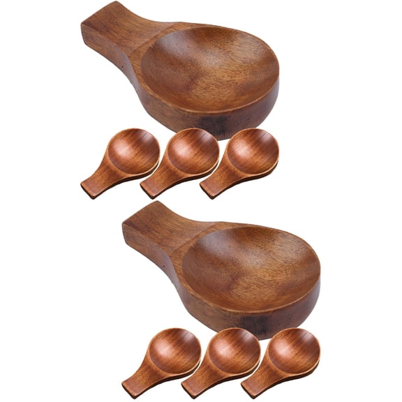 HOMEMAXS 8 Pcs Wooden Soy Sauce Holders Decorative Spoon Rests Multi-function Sauce Dishes
