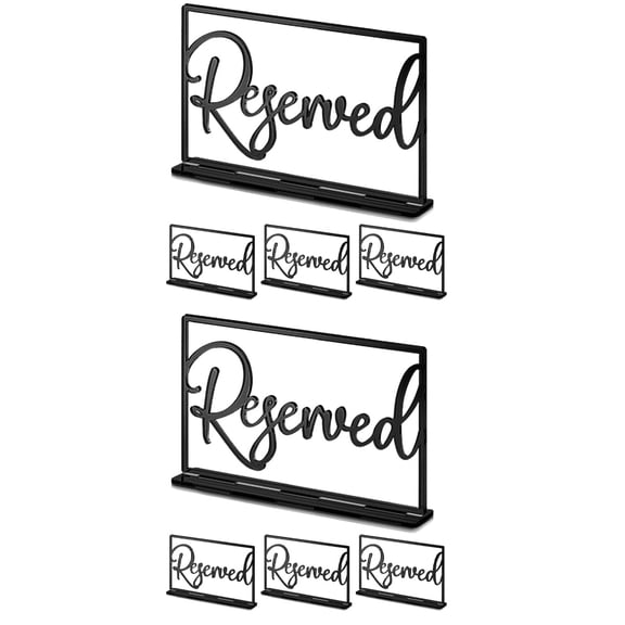 8 pcs Acrylic Reserved Table Sign Wedding Party Table Sign Served Seating Sign for Restaurants Party