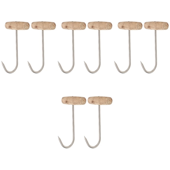 HOMEMAXS 8 pcs Chicken Beef Bacon Hooks Roast Hooks for Grilling Shop Restaurant