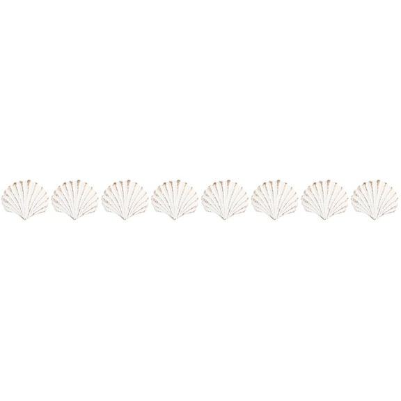 HOMEMAXS 8 pcs Vintage Pulls Handles Nautical Beach Drawer Knobs Wardrobe Shell Door Knobs Handle Home Decoration ( White )