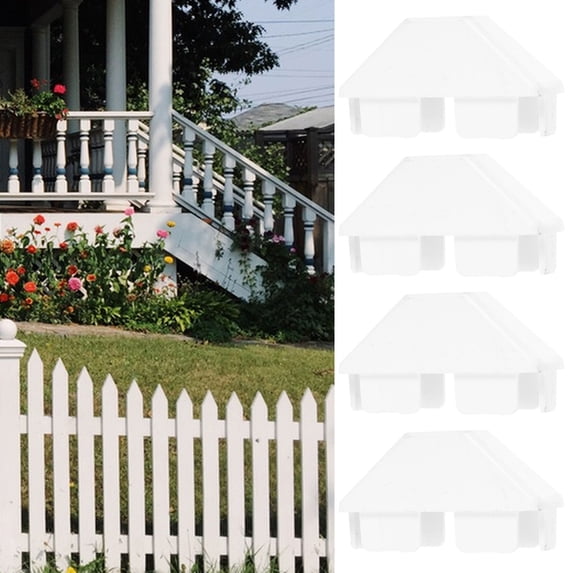 8pcs Fence Top Covers Flat Fence Covers Flat Fence Replacement Caps Flat Fence Cap Part Pvc Post Caps Guardrail Post Cover