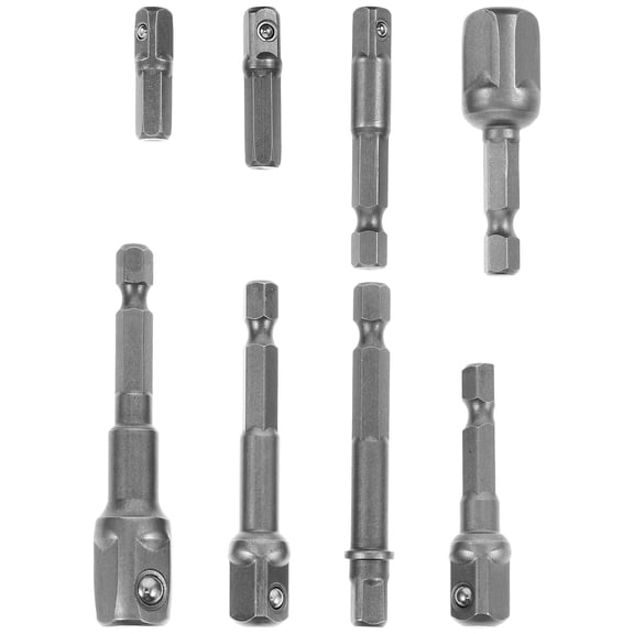 HOMEMAXS 8pcs Hex Shank Drill Bit Socket Adapter Kit for Electric Drill and Impact Driver Quick Release for Socket 1/2, 3/8, 1/4