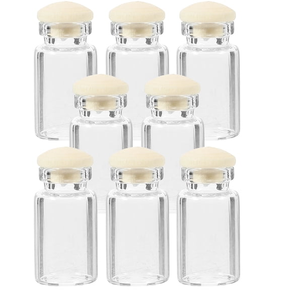 HOMEMAXS 8pcs Mini Tiny Glass Candy Jars Miniature Doll House Glass Bottles Props