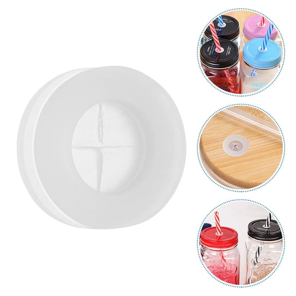 HOMEMAXS 8pcs Silicone Straw Hole Plugs for Lids Jar Lid Straw Plugs Drink Straw Plug Reusable Straws Hole Grommets for Home Offices
