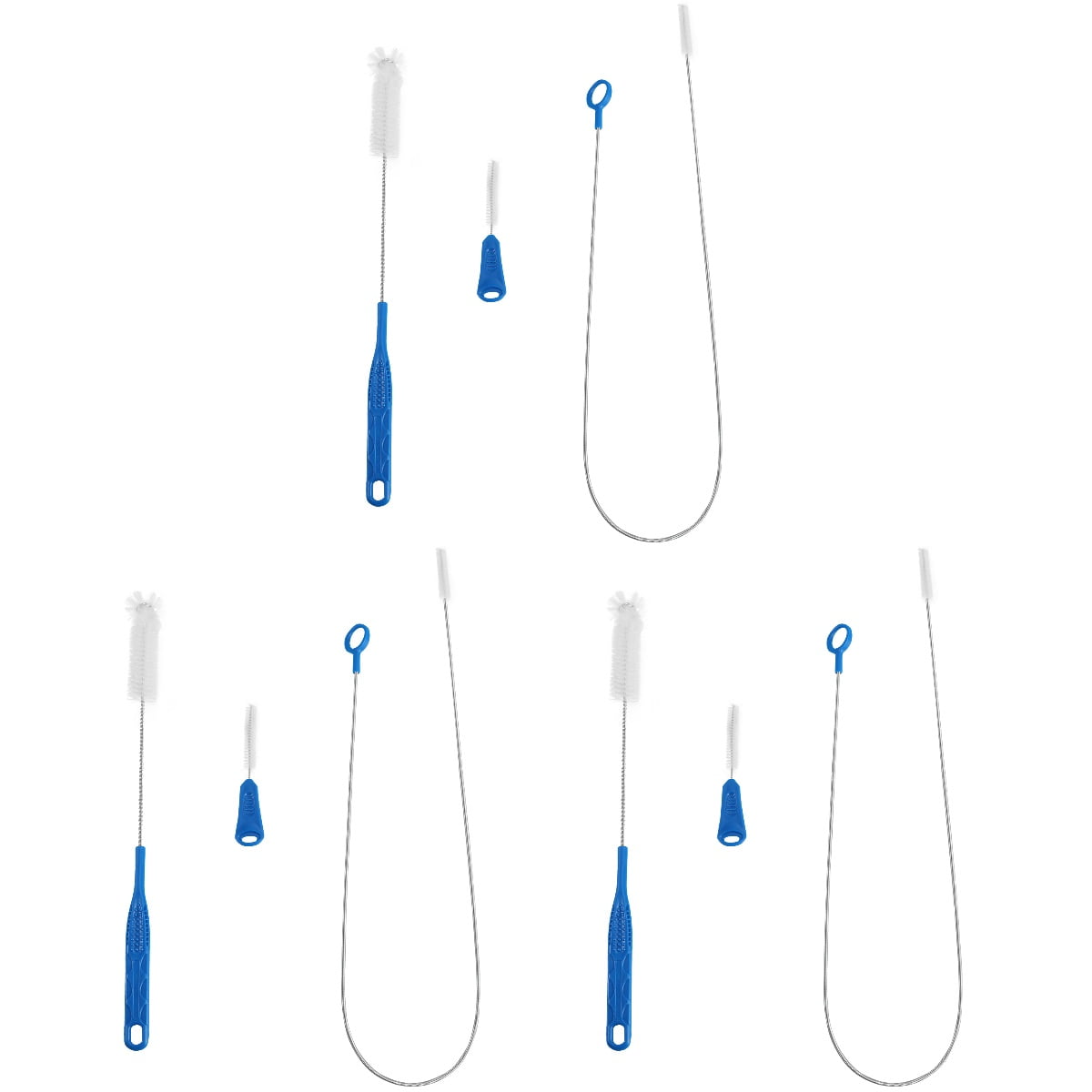 HOMEMAXS 9 PCS /Set Flexible Bottle Brush Tube Bottle Straw Home Cleaning Supplies (White)